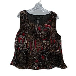 Y2K Whimsygoth Paisley Dark Cottagecore Tank Top Size 16W